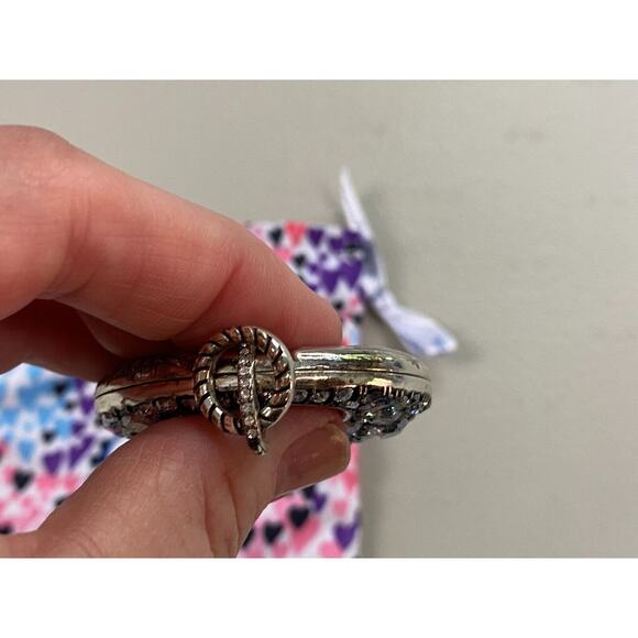 Brighton Reversible Pendant Silver Tone Rhinestone Chunky Statement Round Large - Picture 8 of 13